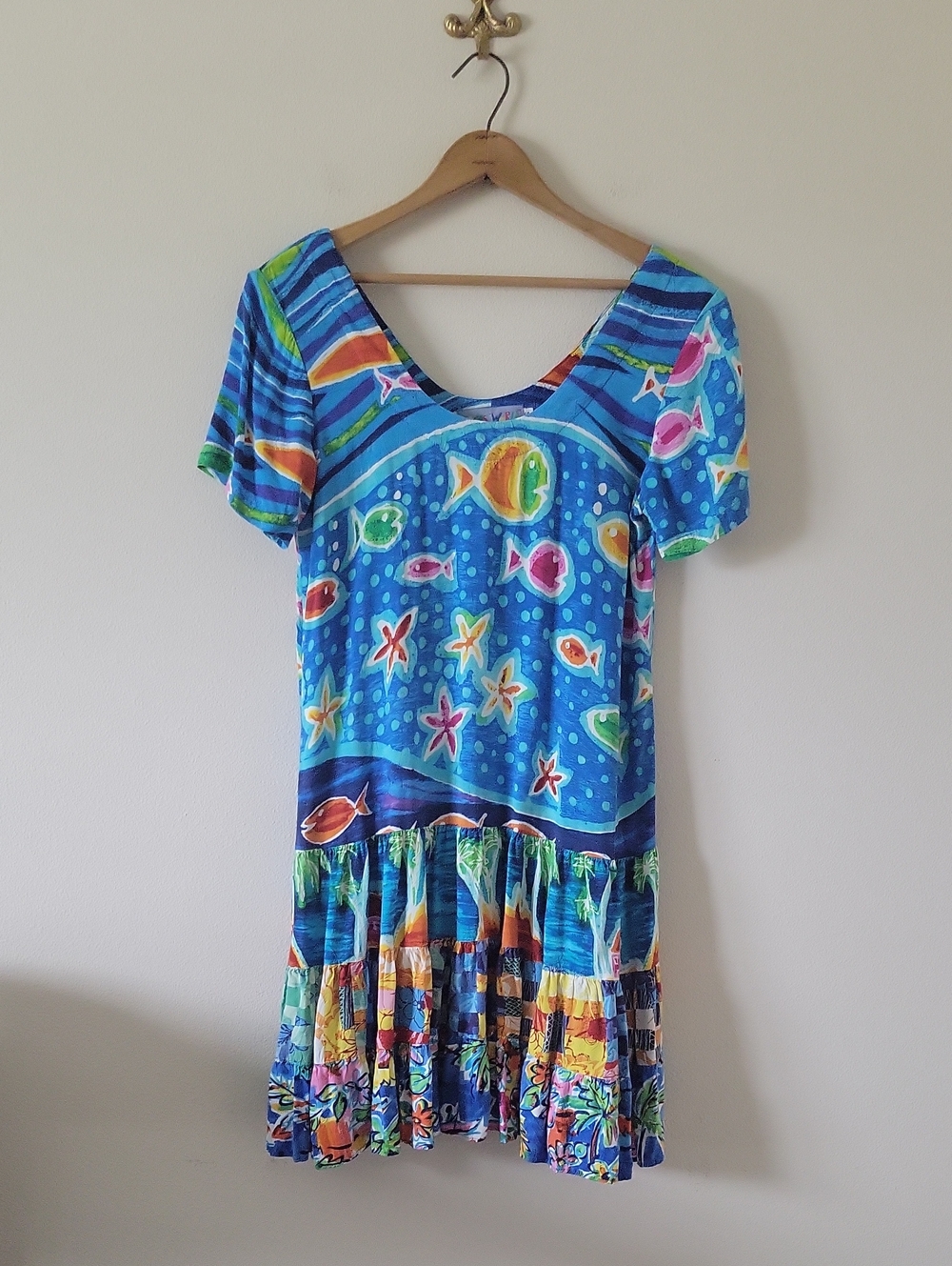 Vintage Jams World Island Fish Hattie Dress Size Small